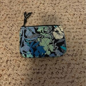 Vera Bradley Blue and Black Floral Pouch